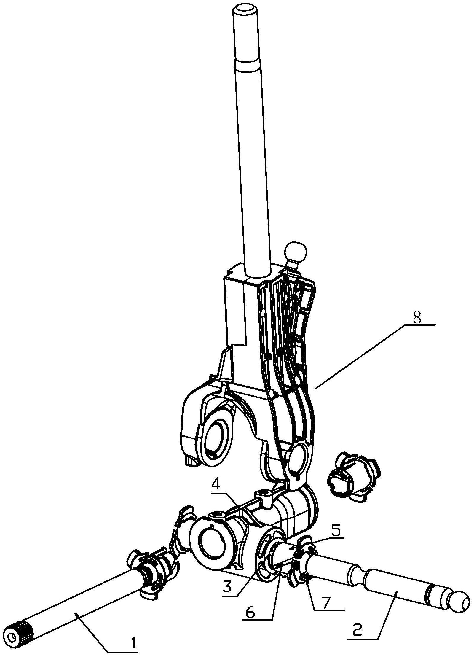 一种十字轴结构的换挡操纵机构