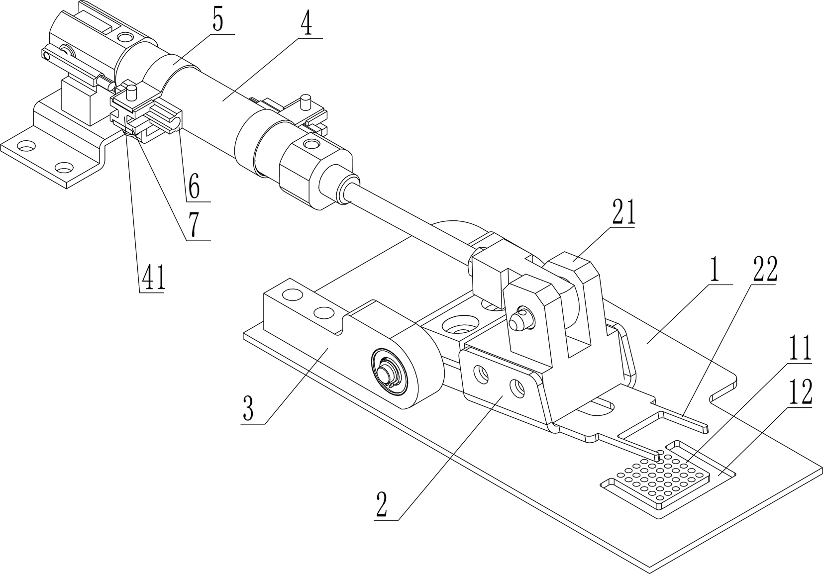 芯片袋夹持定位机构
