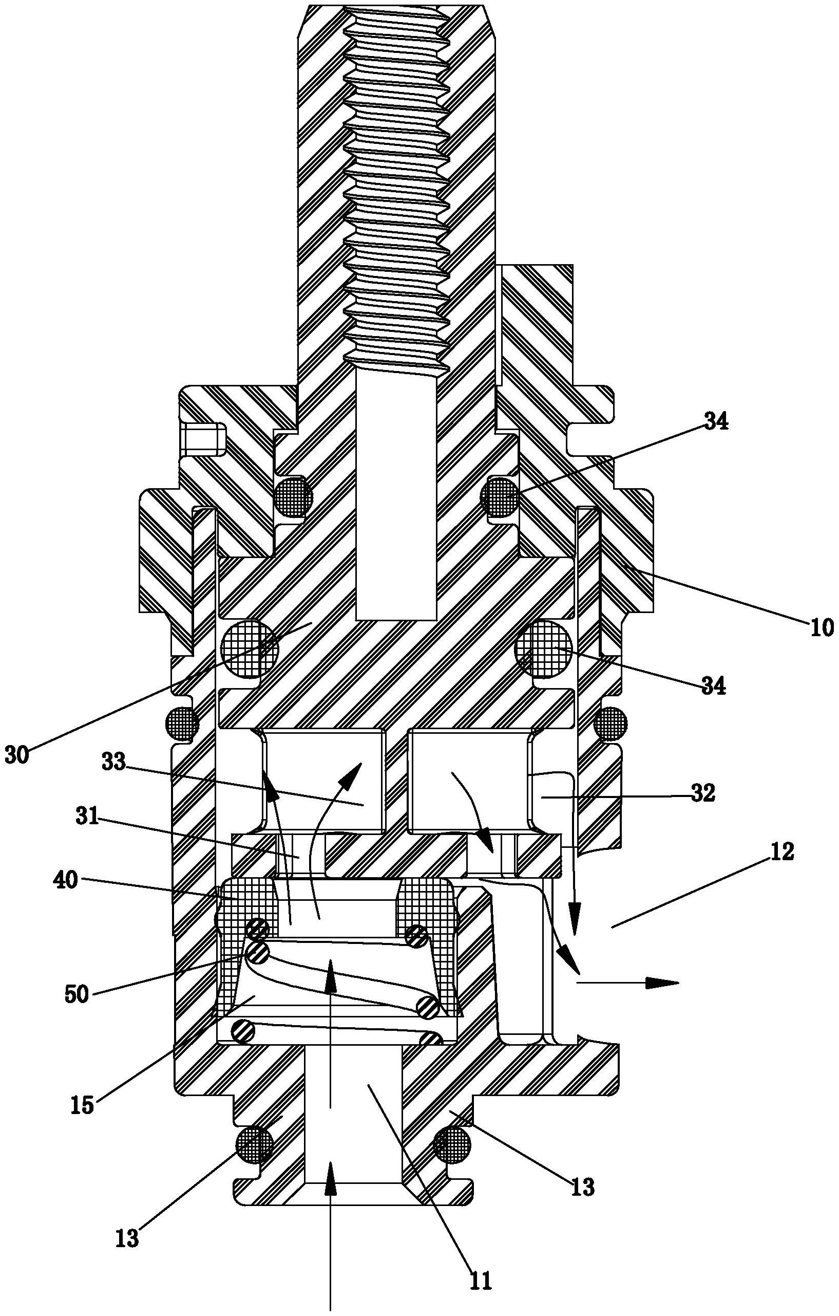 一种单水路阀芯结构
