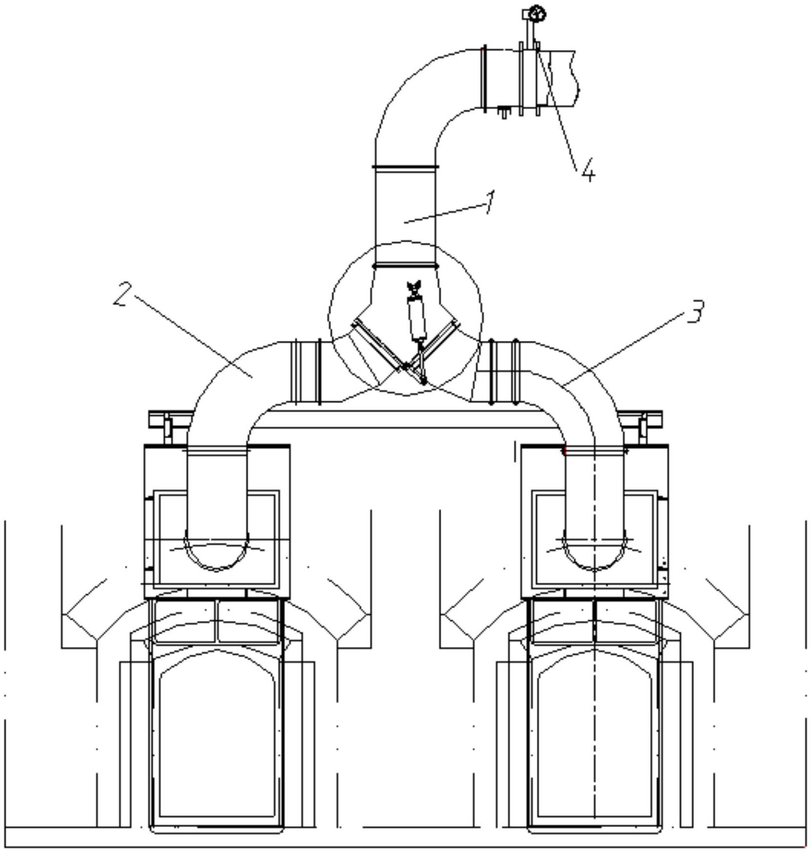 一种解决玻璃窑炉蓄热室两向不平衡的助燃风系统