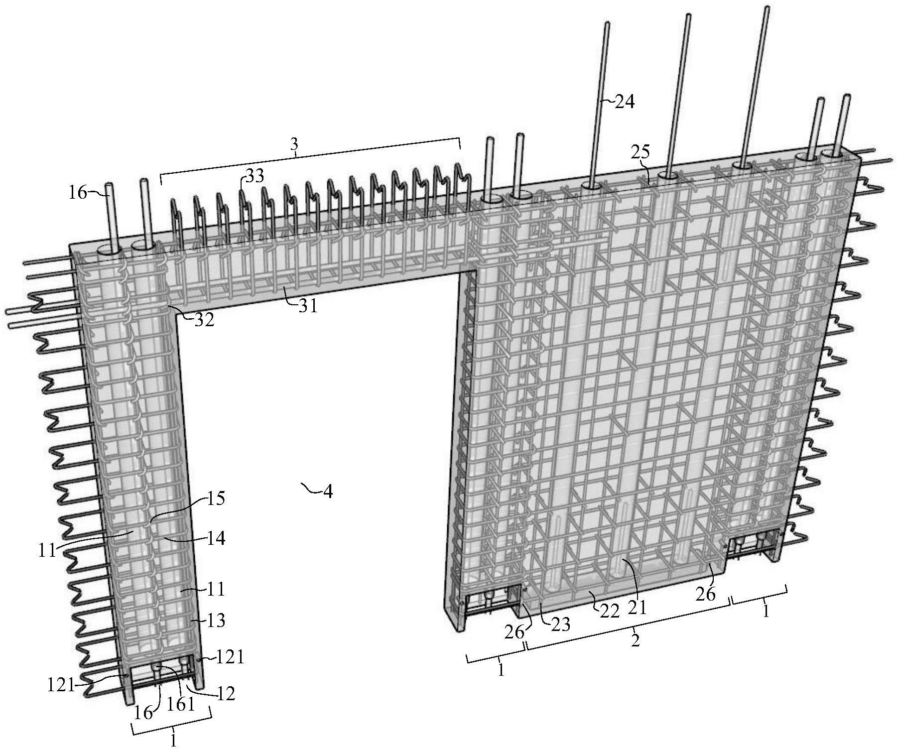 cn211666013u_一种后穿边缘构件竖向钢筋的预制空心叠合剪力墙