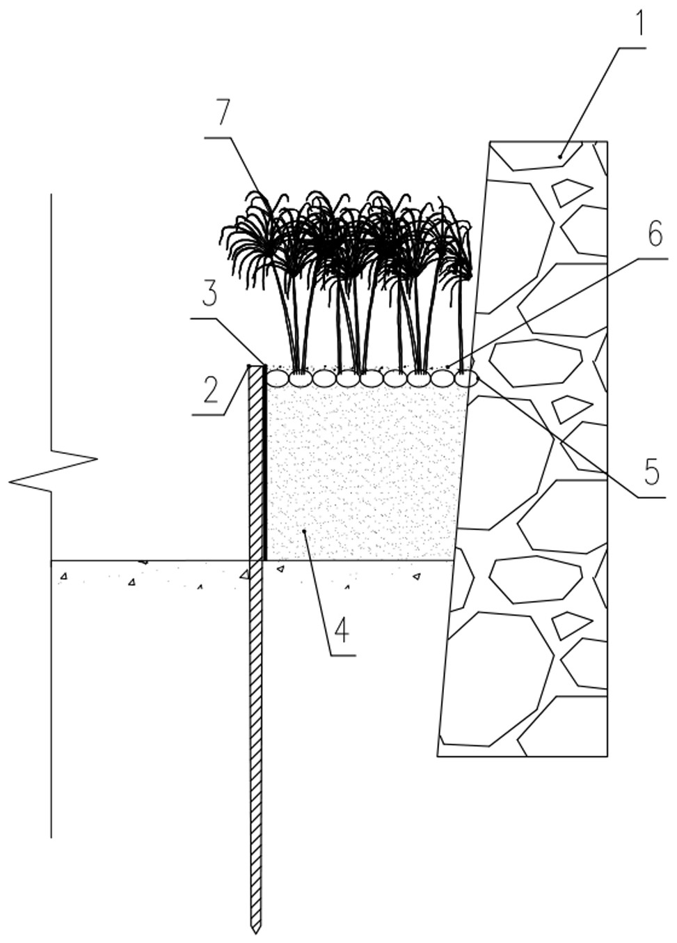 cn211688751u_一种河道底泥原位处理的景观生态驳岸结构
