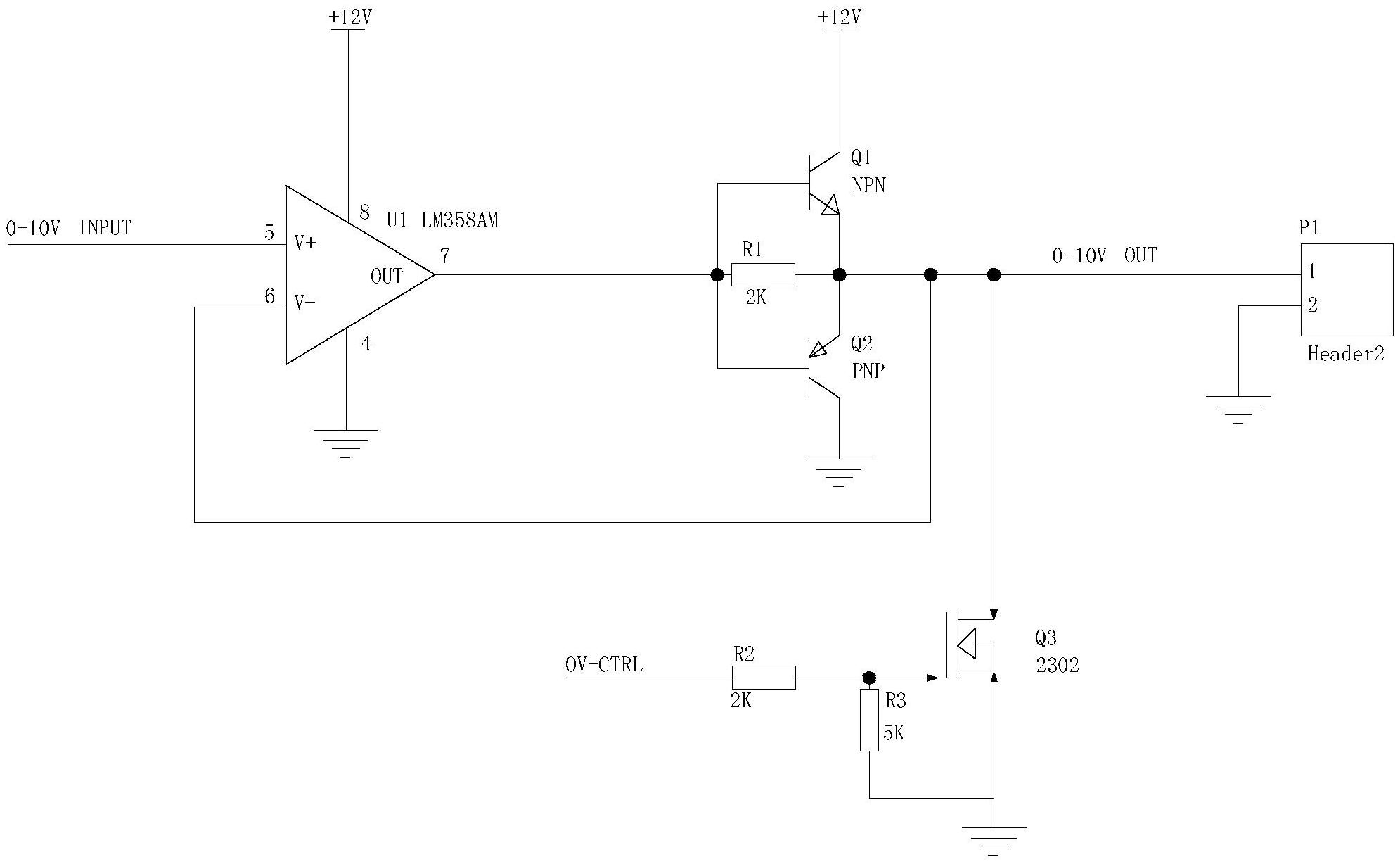 一种增强0-10v调光信号带载能力的电路