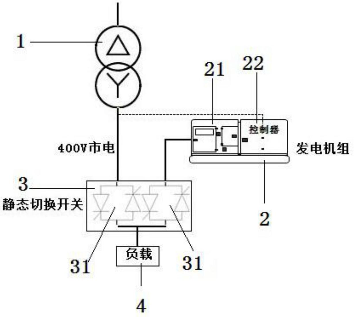 一種柴油發電機組與市電無縫切換的電路