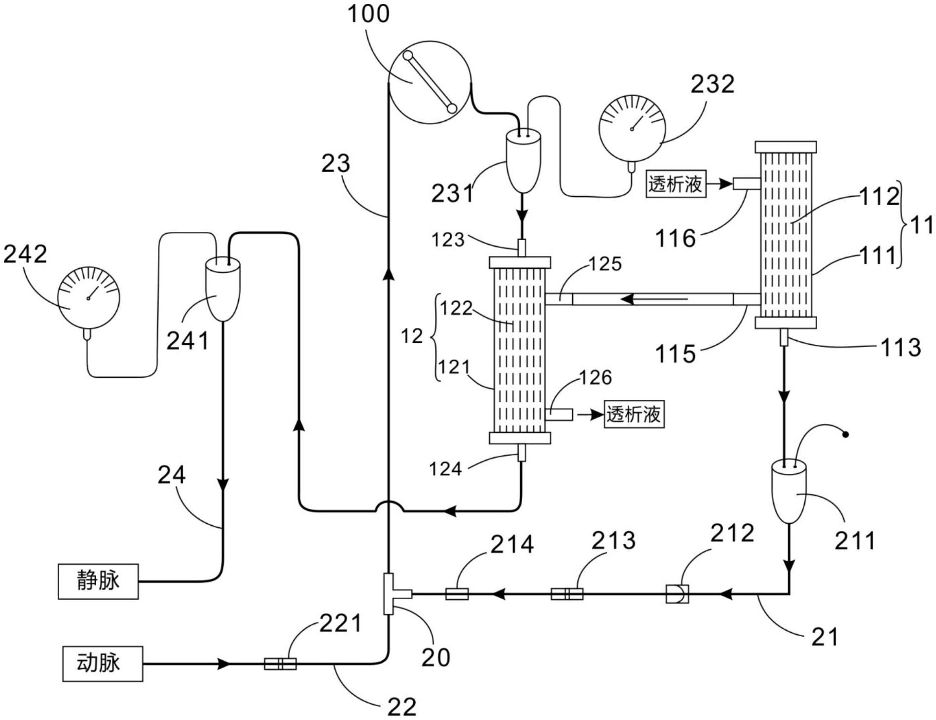 血液透析滤过装置及血液透析滤过管路组件