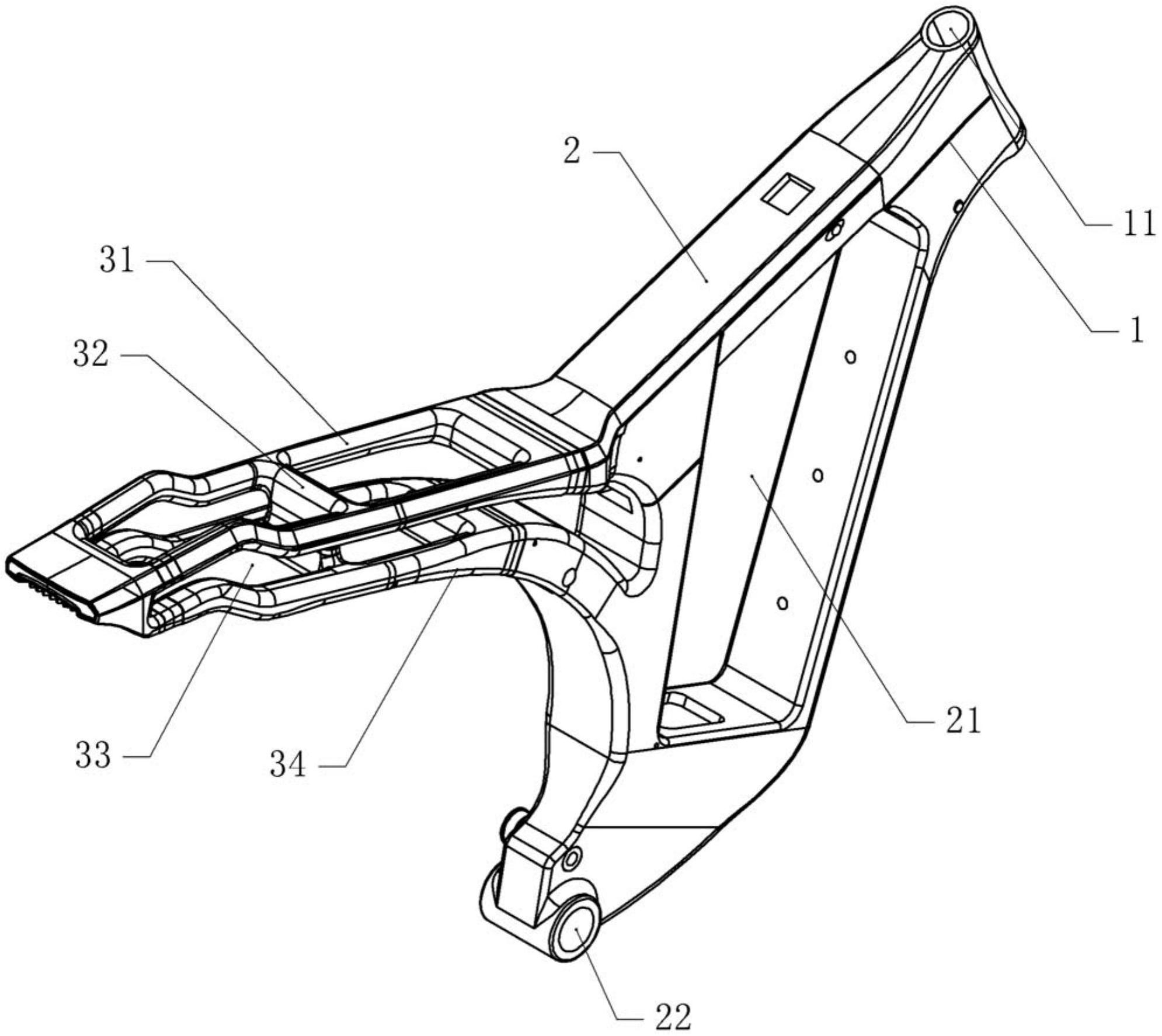 cn211869589u_碳纤维便捷式电动摩托车车架