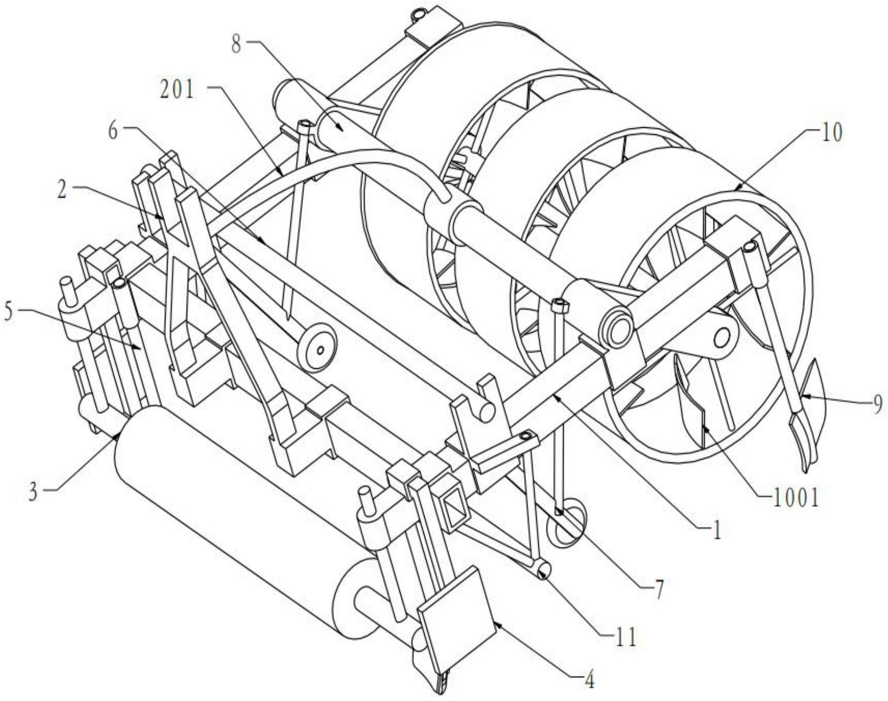一种自动铺膜覆土机