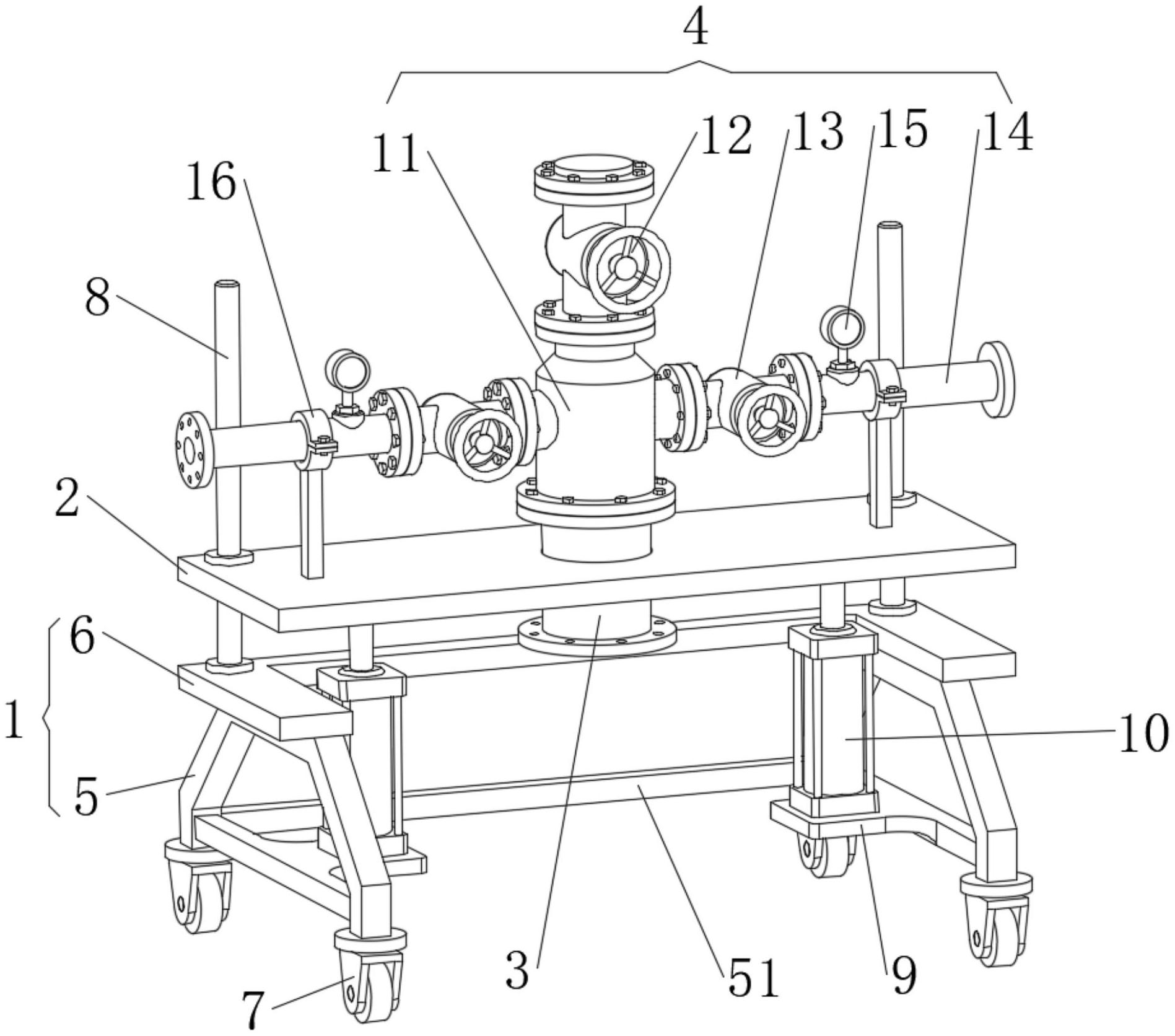 一种快速定位的压井管汇装置