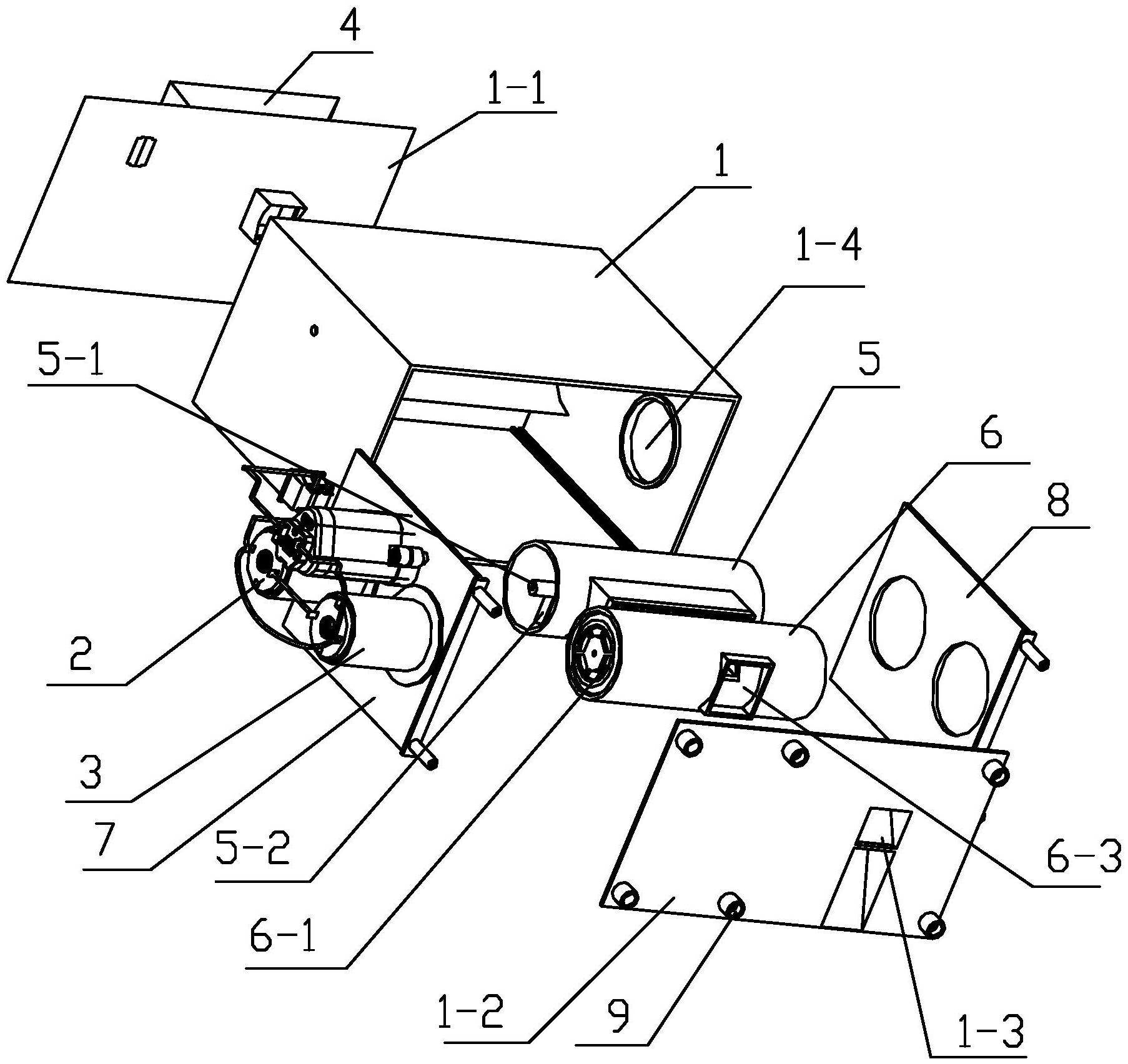 下料斗安装在机壳的顶板上,所述的机壳内固定有去壳仓和吹壳仓,去壳仓
