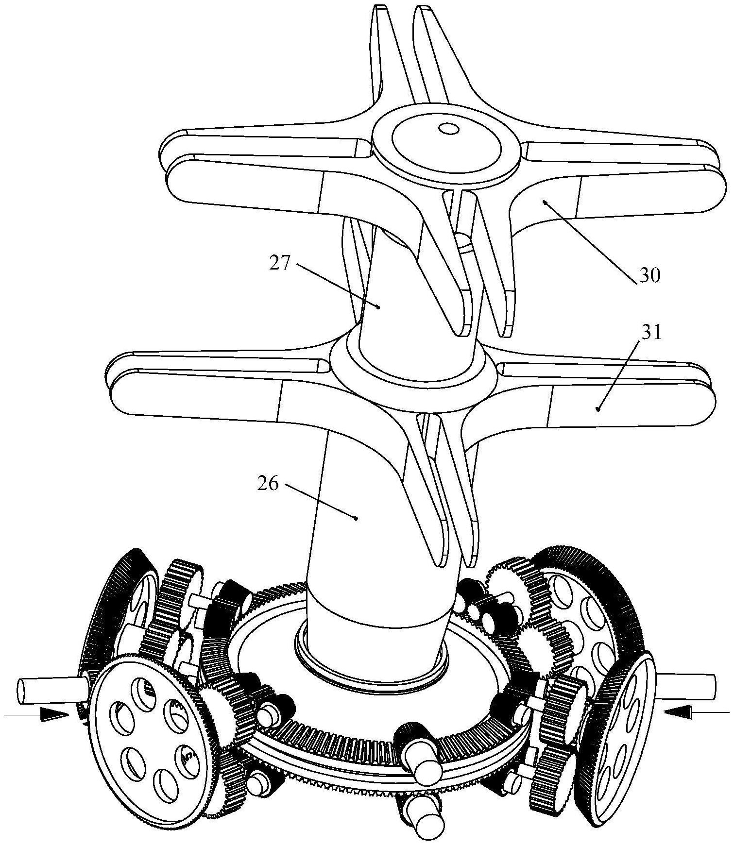 一种锥齿轮共轴对转复合式双旋翼直升机传动机构