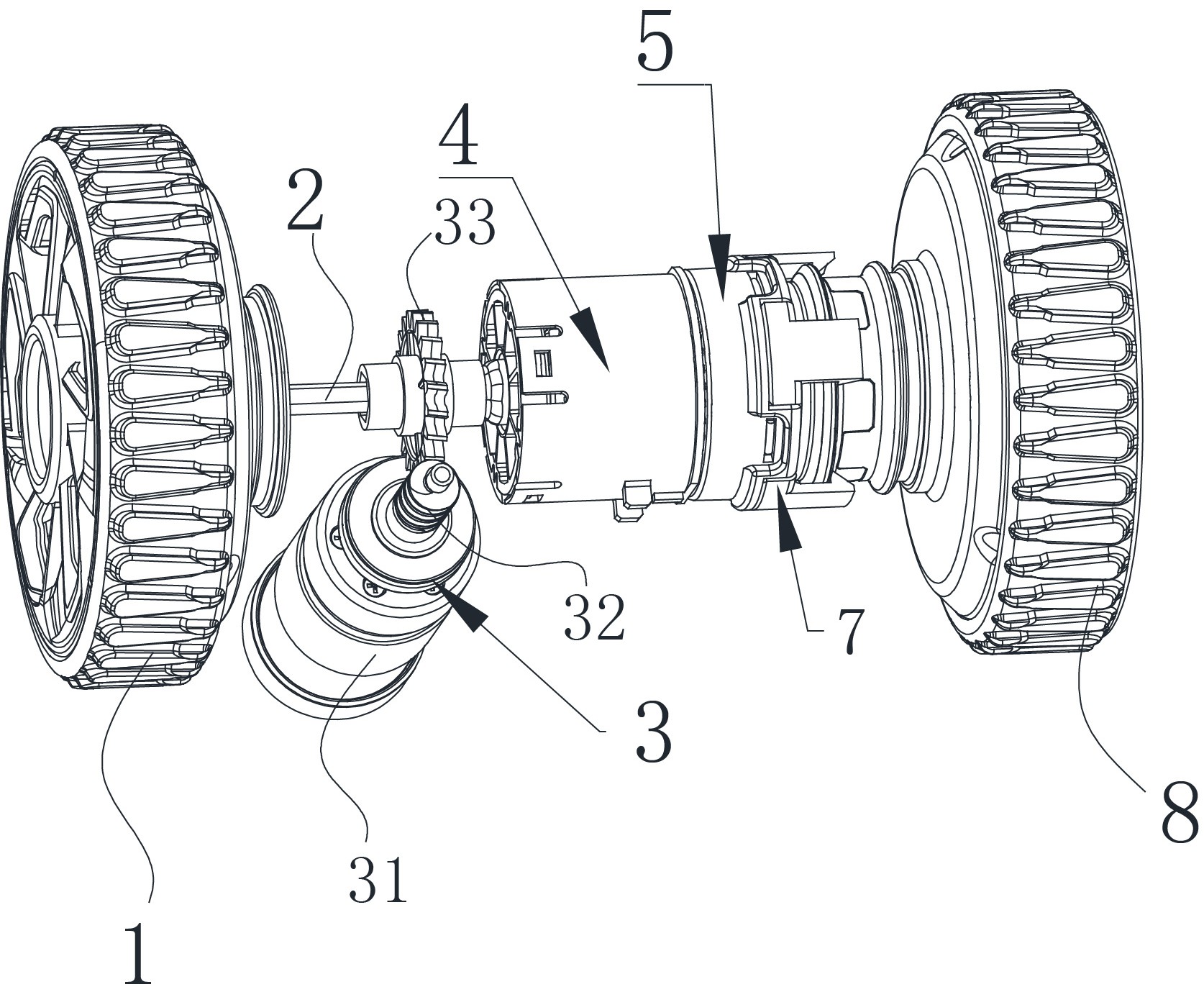 双轮驱动行走转向机构以及应用其机构的水下清洁机器人