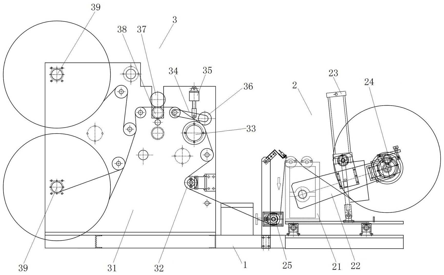 一种新型可调张力分切复卷机
