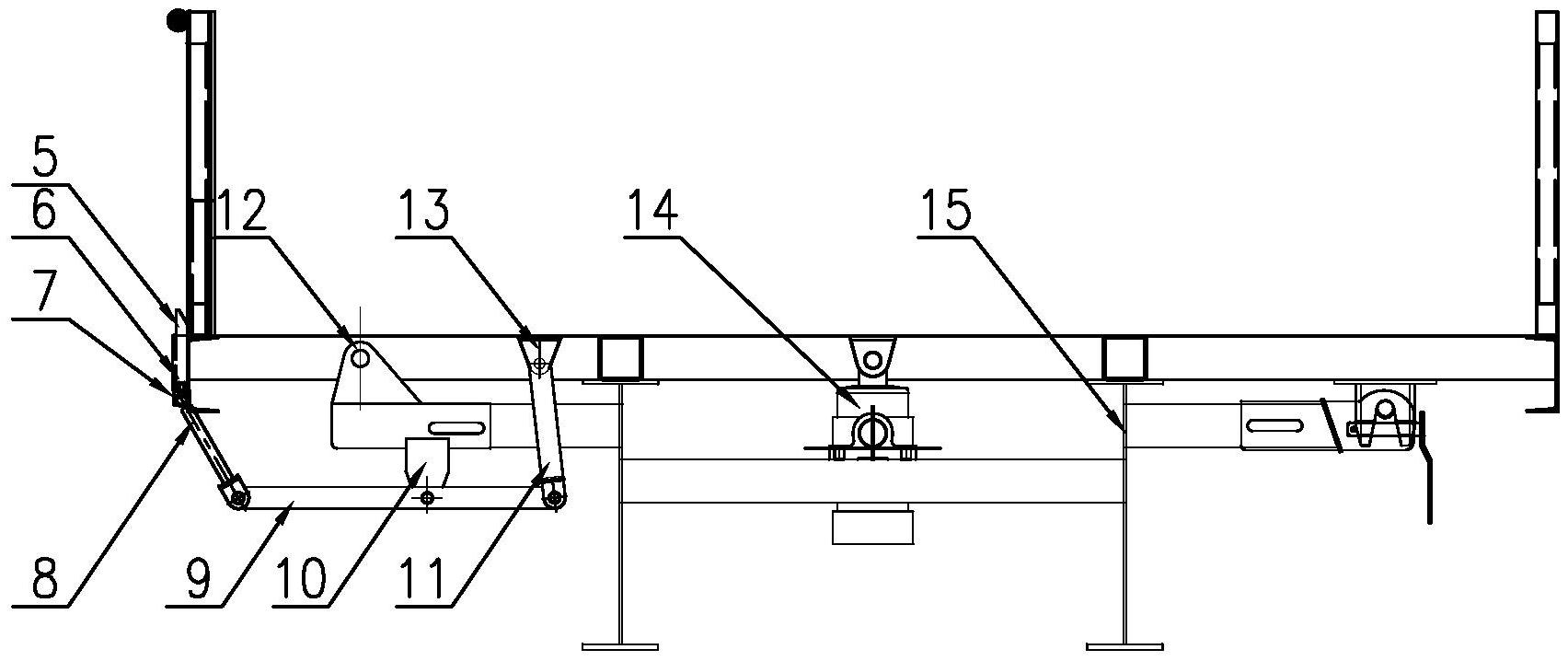 侧翻半挂车多连杆自动开合装置