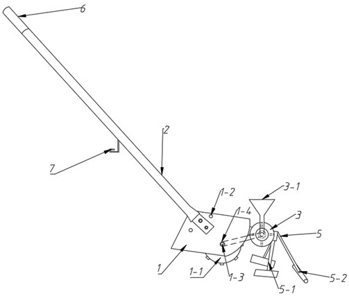 cn212138248u_一种行距可调式简易向日葵播种装置有效