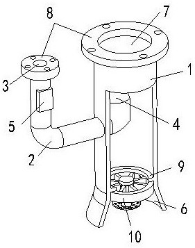 系统的气提器,包括混合管,气管,所述气管的进气口与外界通气装置连通