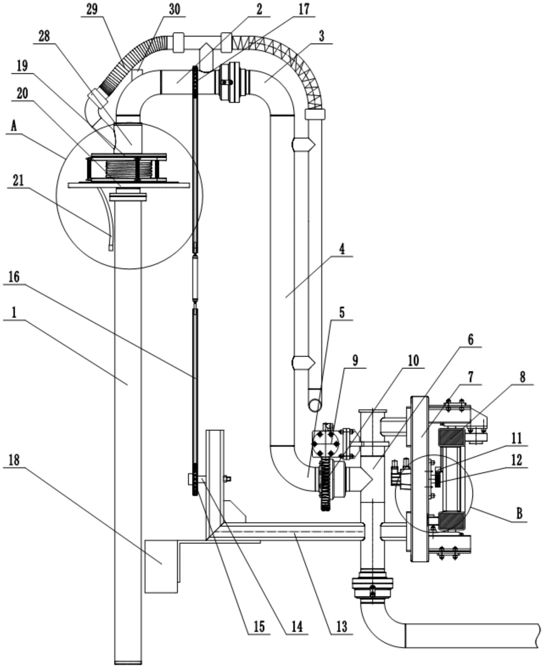 具有油气回收功能的自动对位鹤管