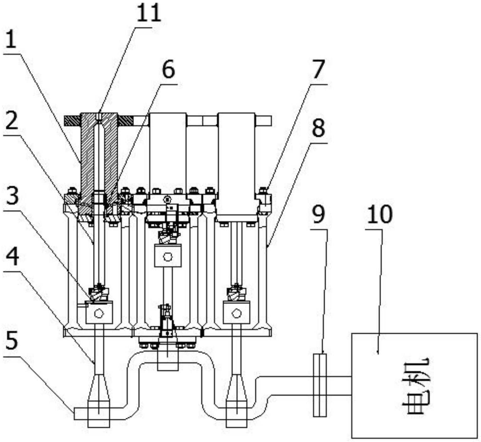 一种超大流量高压微射流均质机柱塞泵组,柱塞泵组包括多个柱塞泵结构