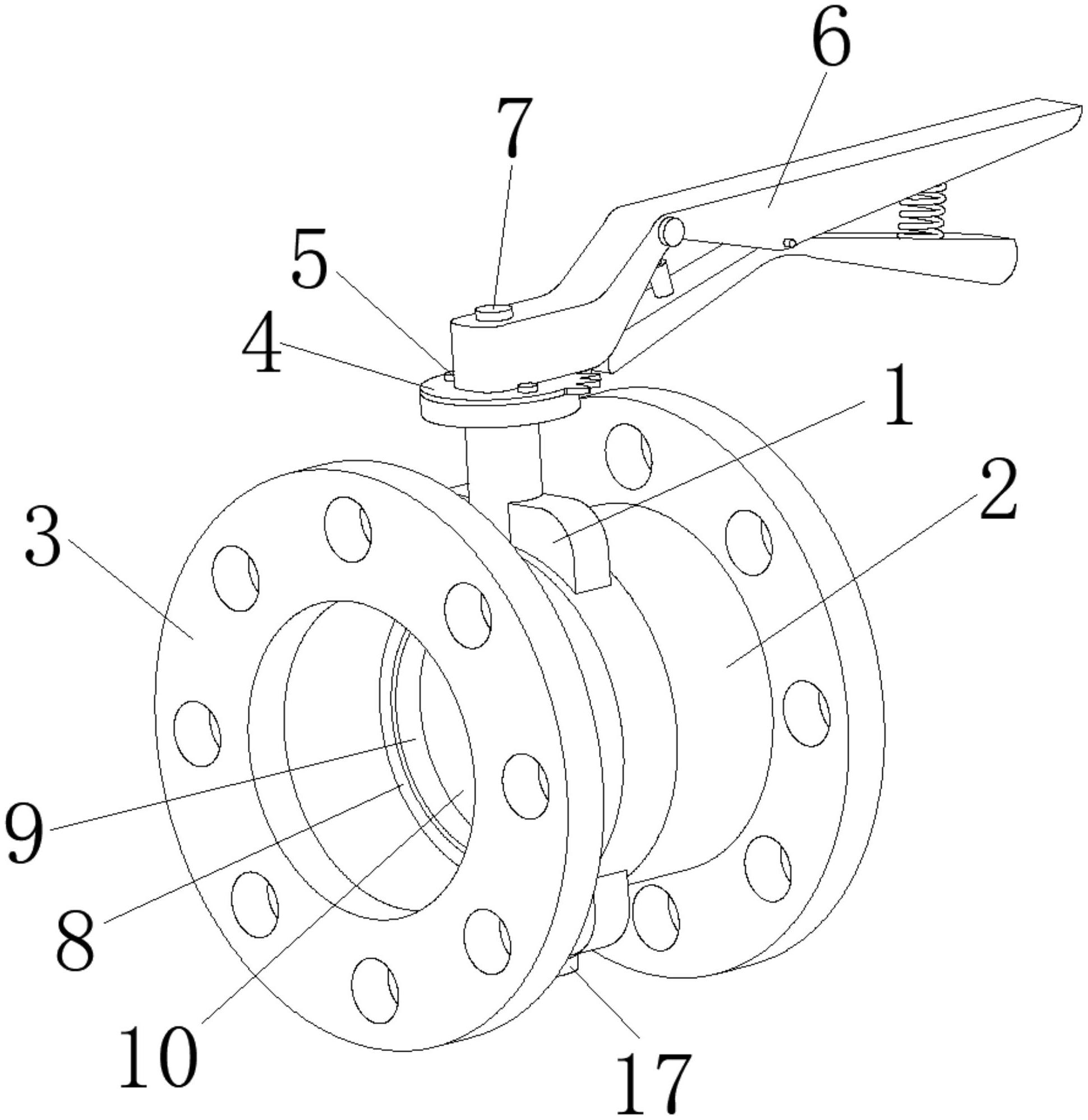 一种省力式法兰鸭嘴蝶阀