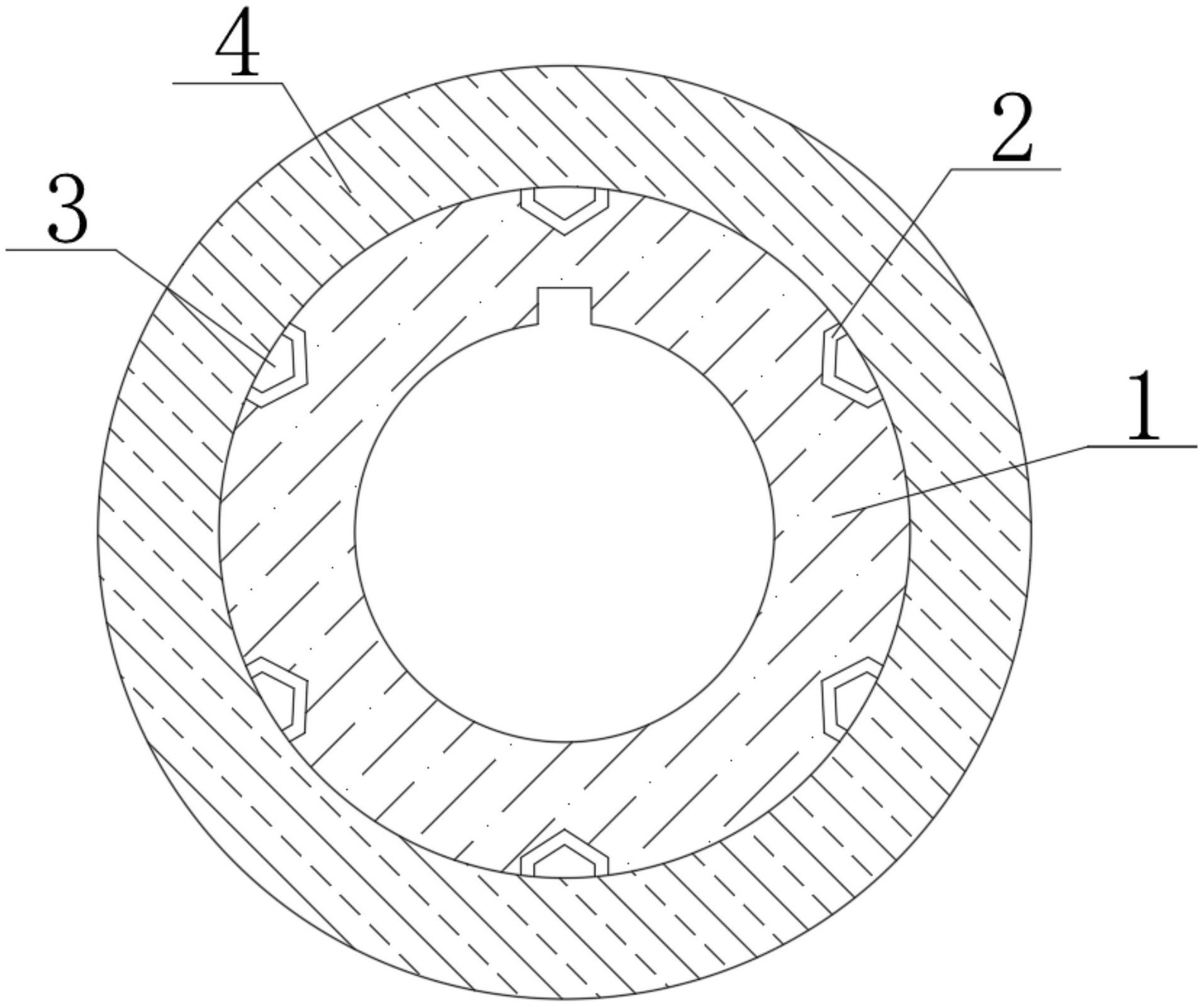 一种搅拌机用搅拌缸包胶摩擦轮结构