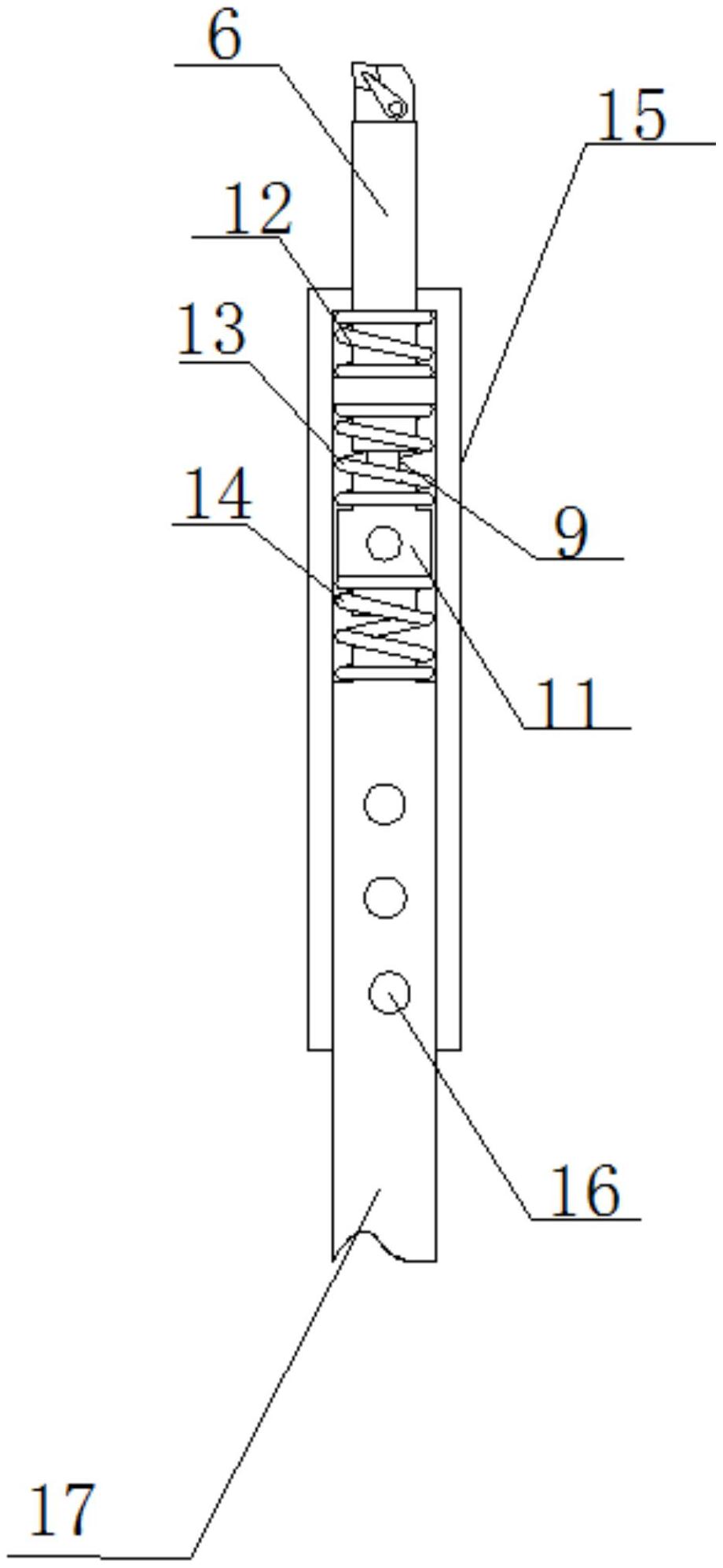 管道内连接碰撞调谐质量阻尼器,刀头与第一刀杆通过螺纹连接,且刀头的