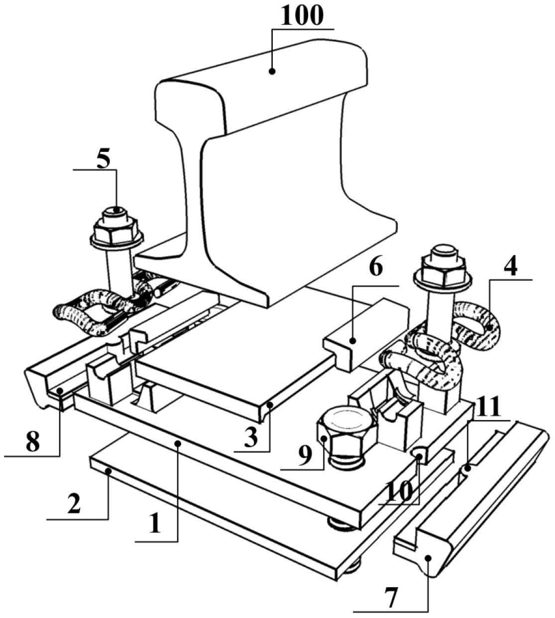 一种城市轨道交通有挡肩弹性分开式扣件系统