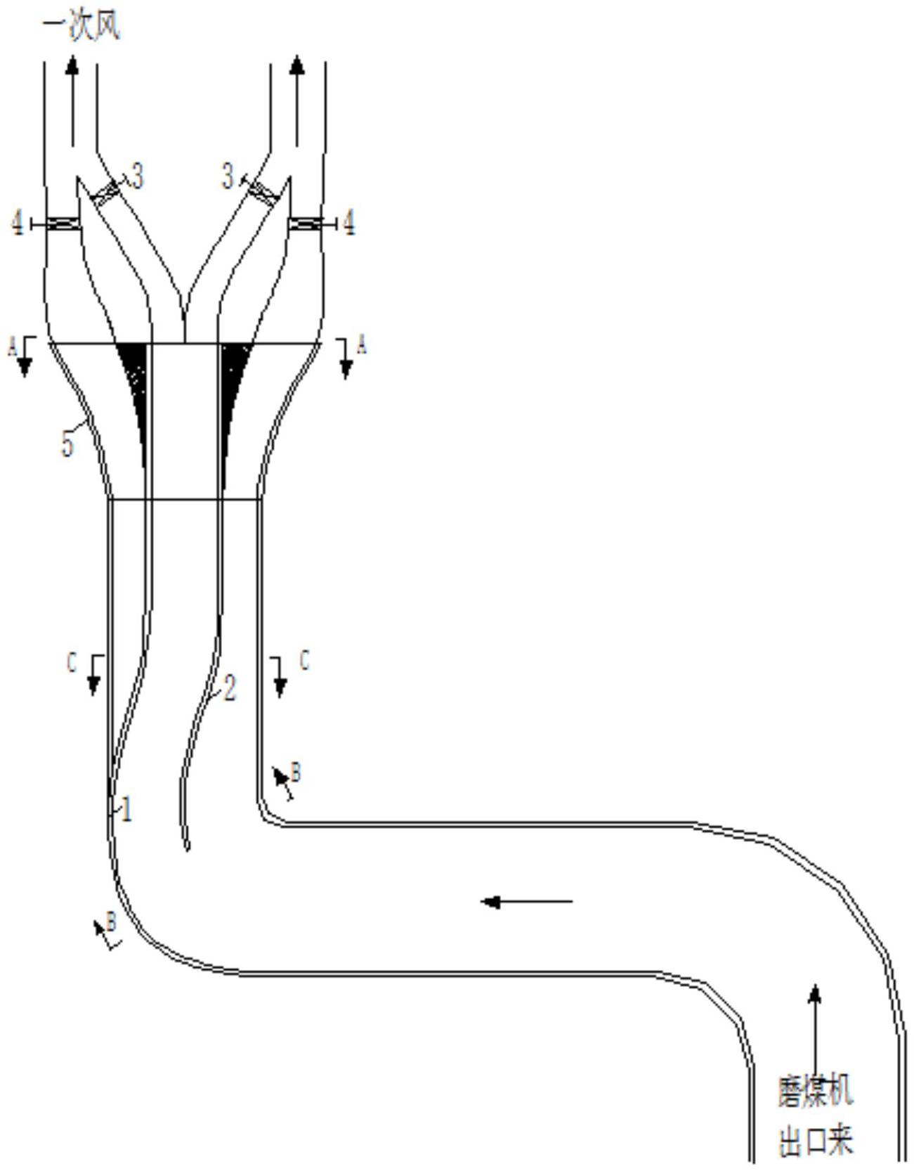一种风粉两相可调节煤粉分配器