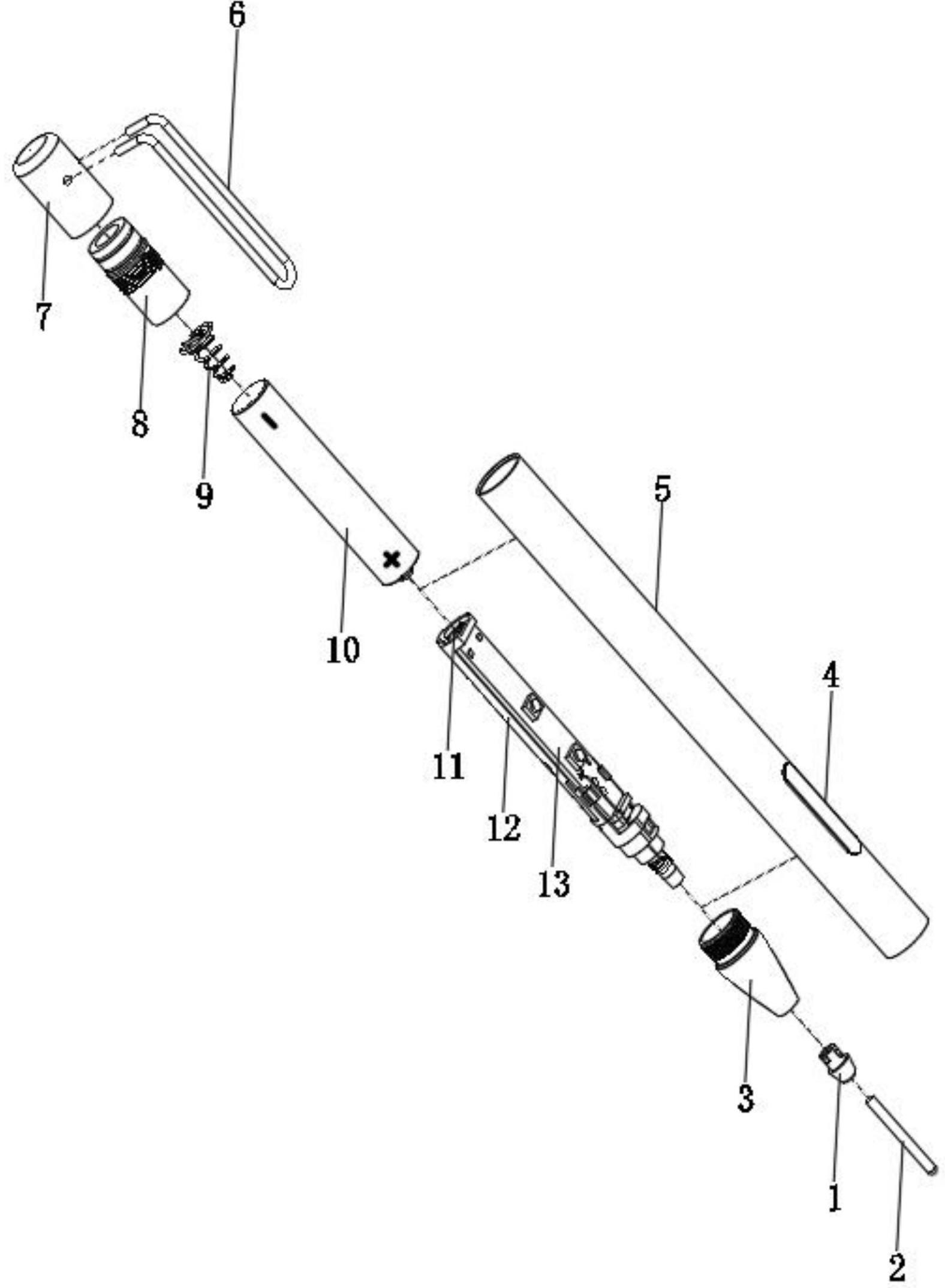 一种防止电池损坏内部结构的主动式电容笔