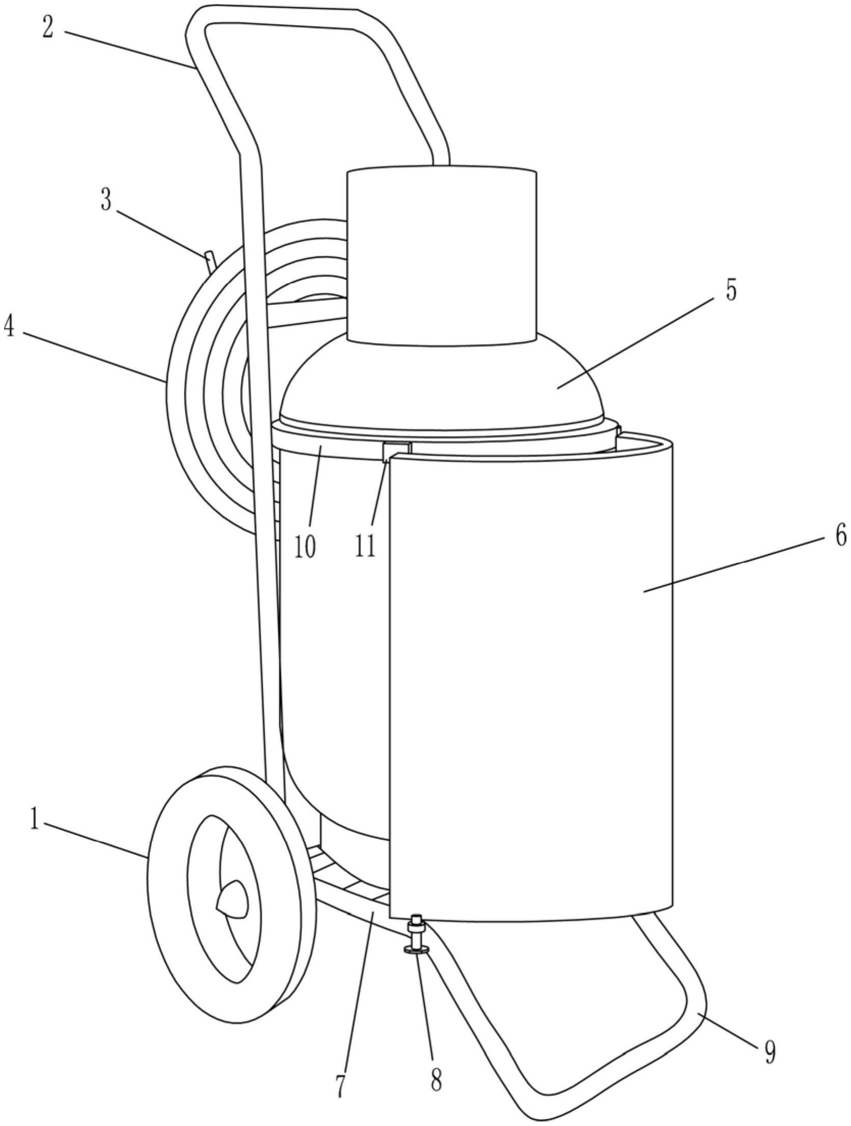 一种防撞的推车式干粉灭火器