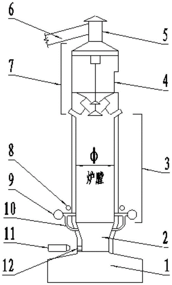 cn212538731u_一种资源节约型长龄热风冲天炉有效