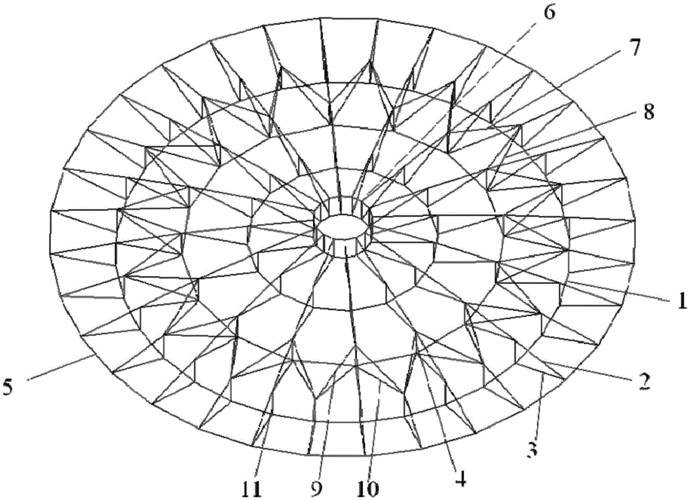 一种复合式网格索穹顶结构
