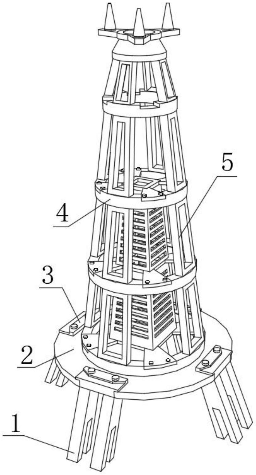 属于通信塔技术领域,该一种电子信息工程用通信塔包括底座,所述底座