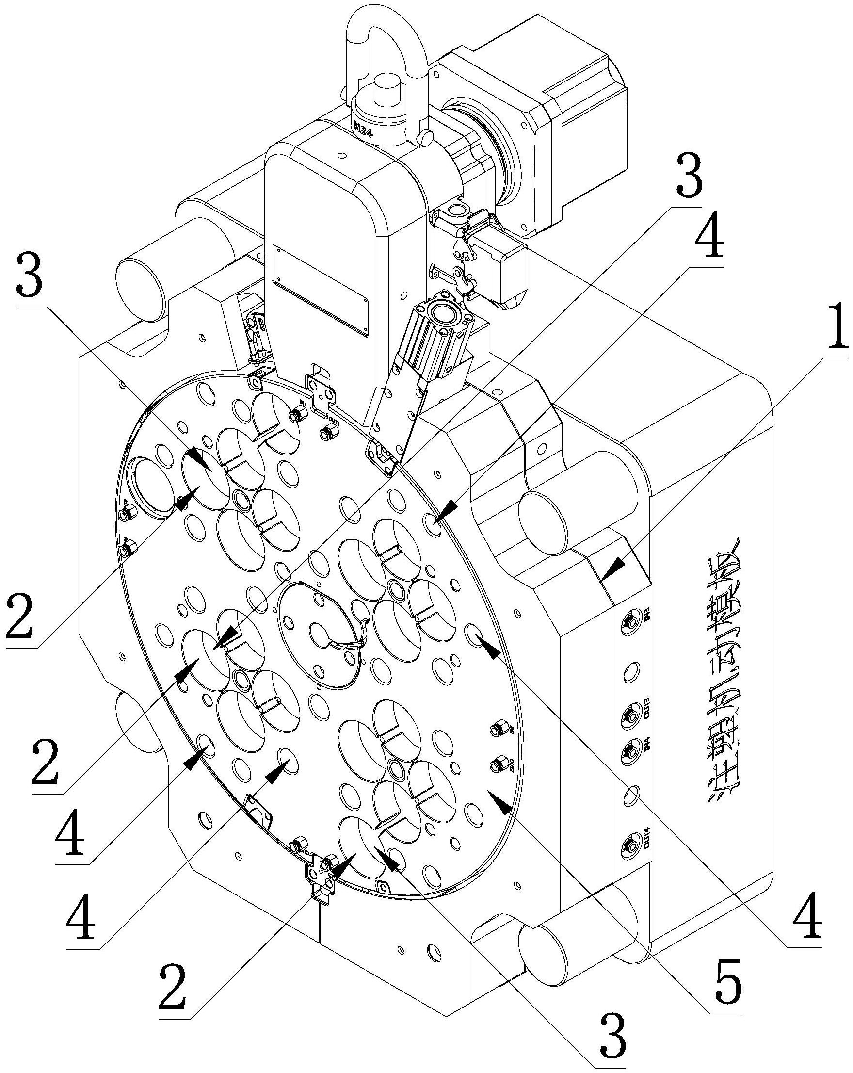 一种具有快速换模装置的双色注塑机转盘机构