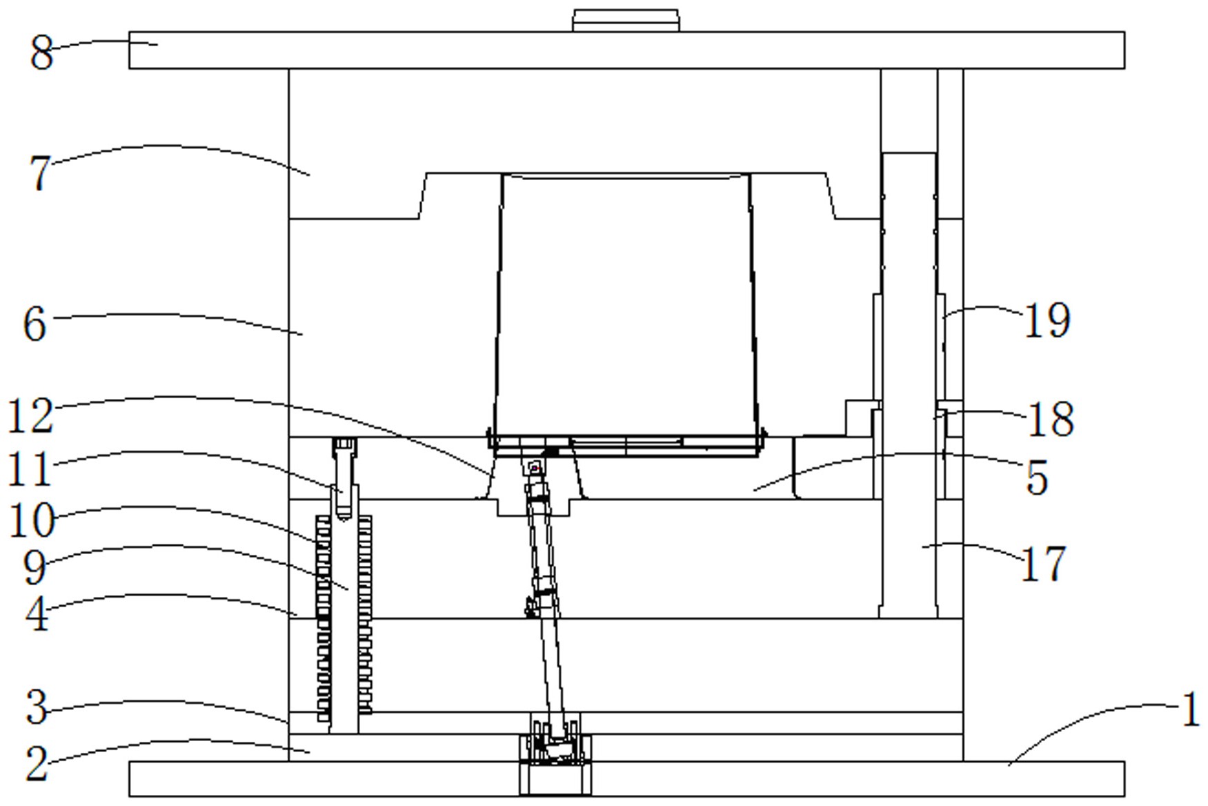 一种推板内部设置有斜顶结构的模具