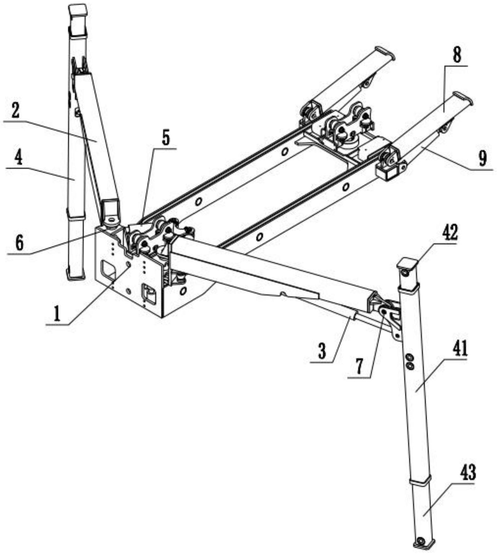 一种悬轨钻机用升降门式支撑机构
