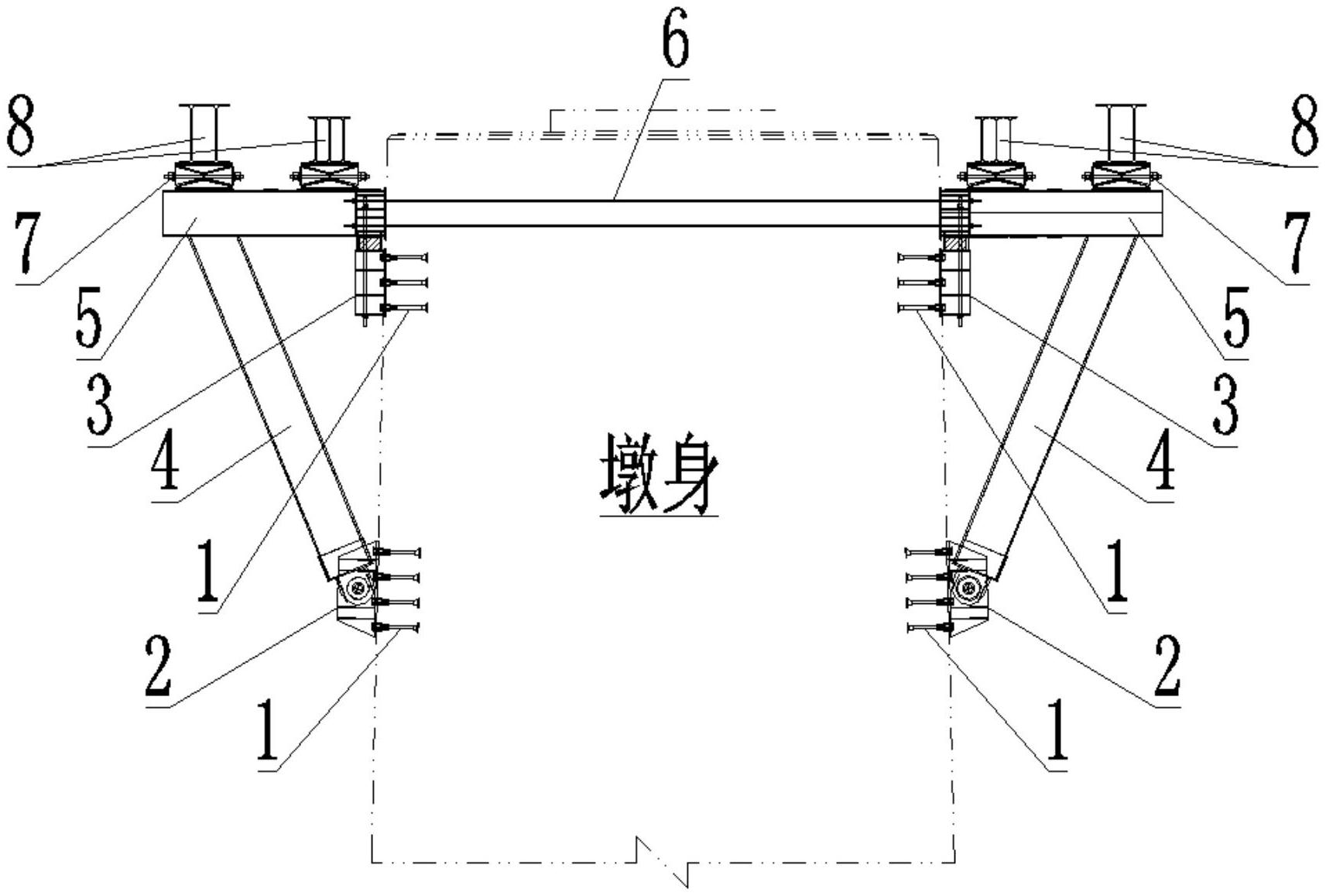 一种连续梁0号块施工托架支撑系统