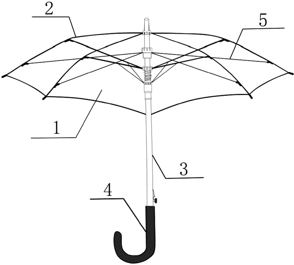 cn212878045u_一种新型直骨抗风伞