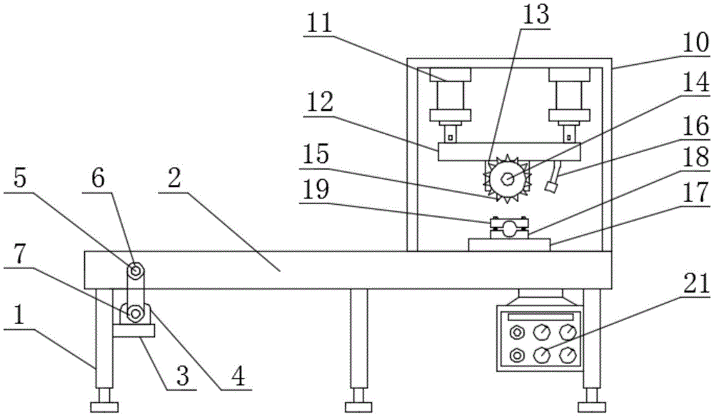 本实用新型涉及锯床技术领域,且公开了一种铝型材切割自动取料断料锯