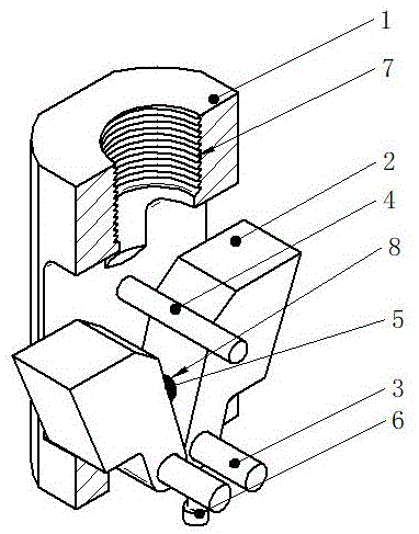 一种钻井泵凡尔座拔取器挂取卡头