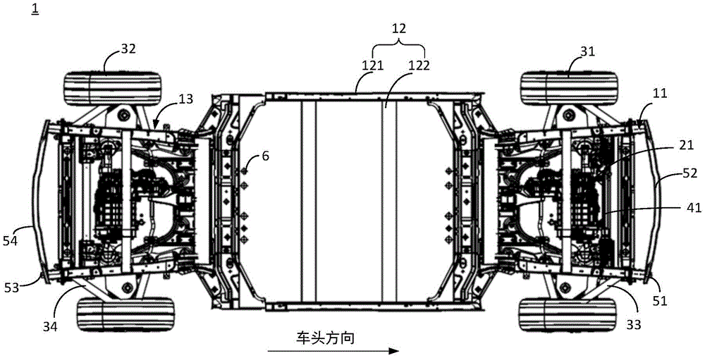 cn212950826u_新能源汽车的集成式底盘架构及新能源车
