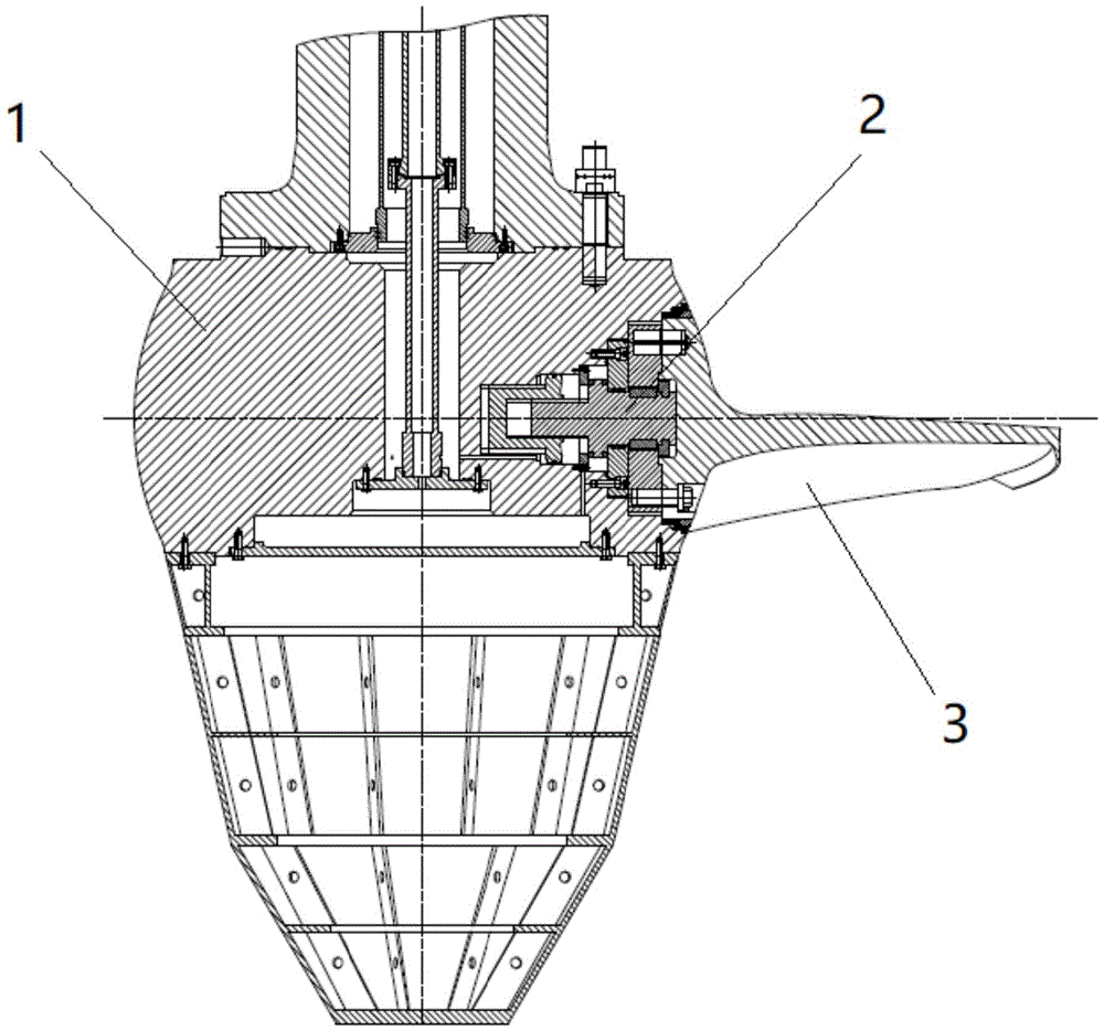 cn212958927u_一種轉槳式水輪機用槳葉操作機構