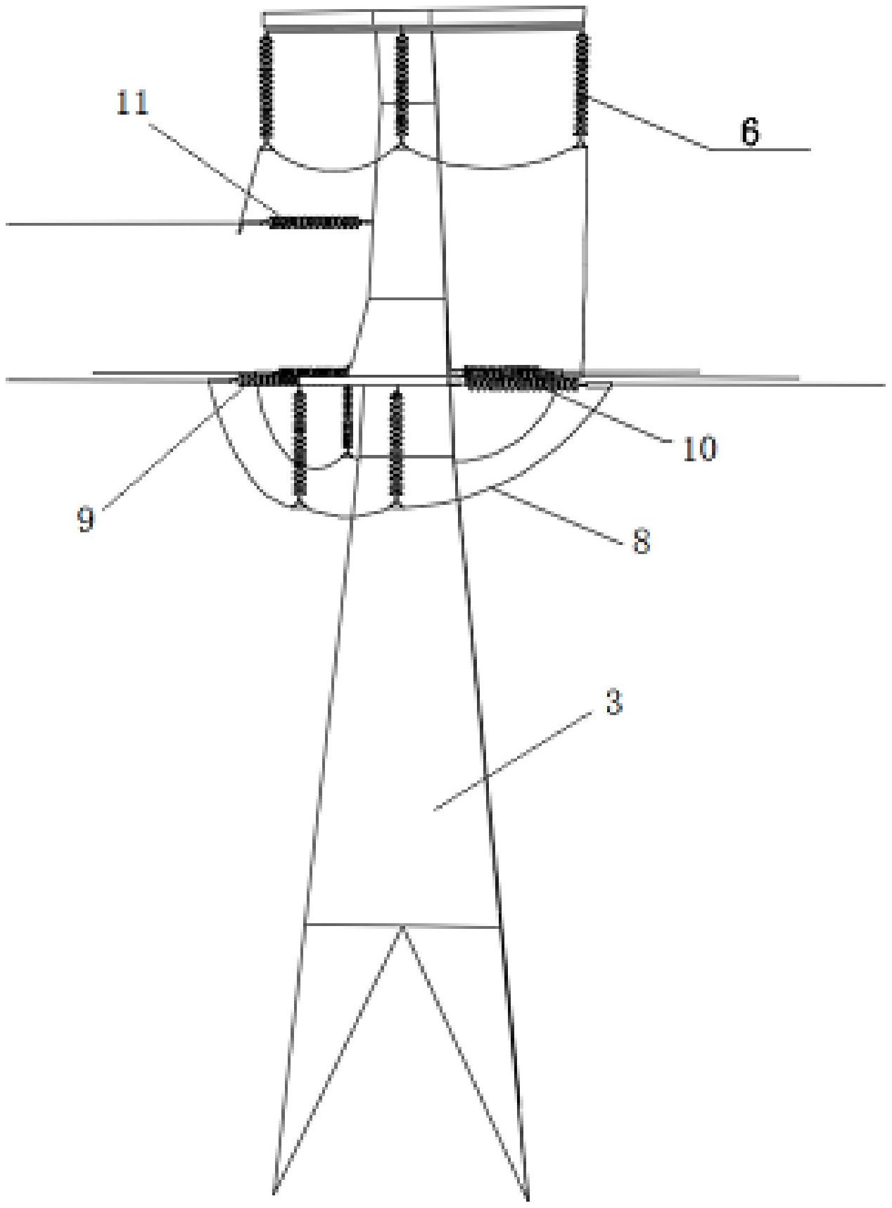 一种用于30mm特重冰区导线排列方式变换的耐张塔