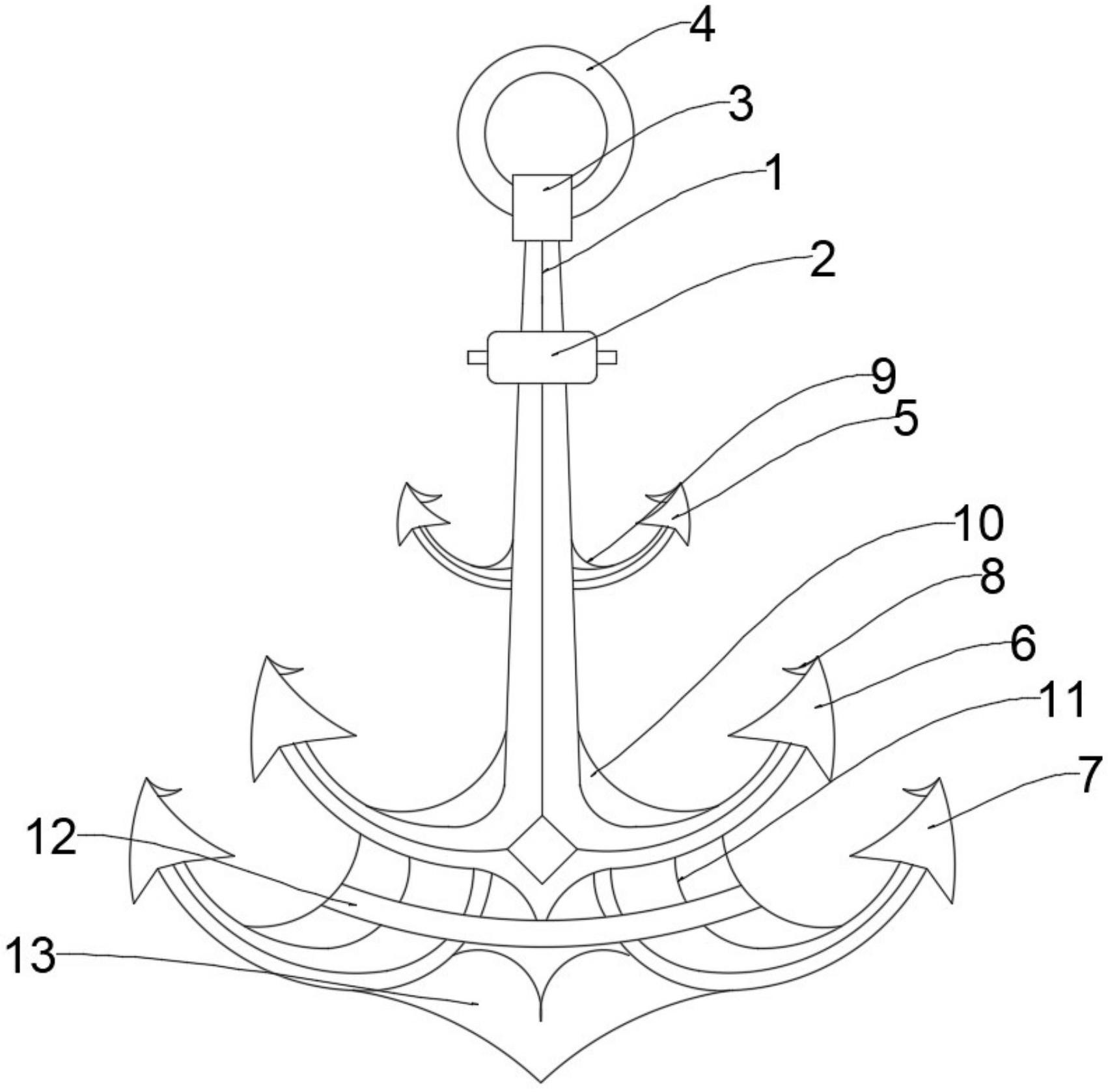 船用锚及锚链示意图图片