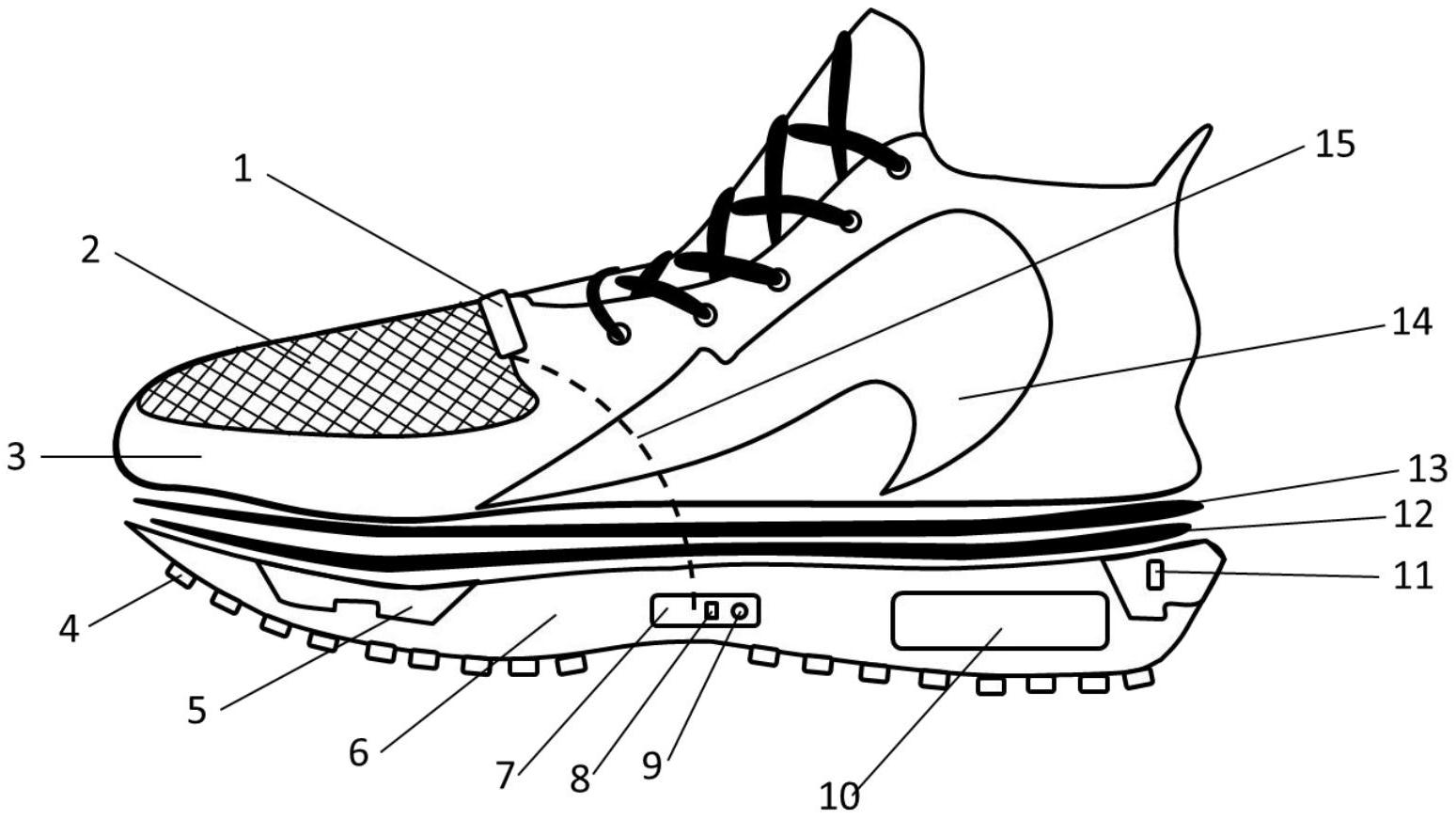 cn213074685u_一种智能自发光跑鞋