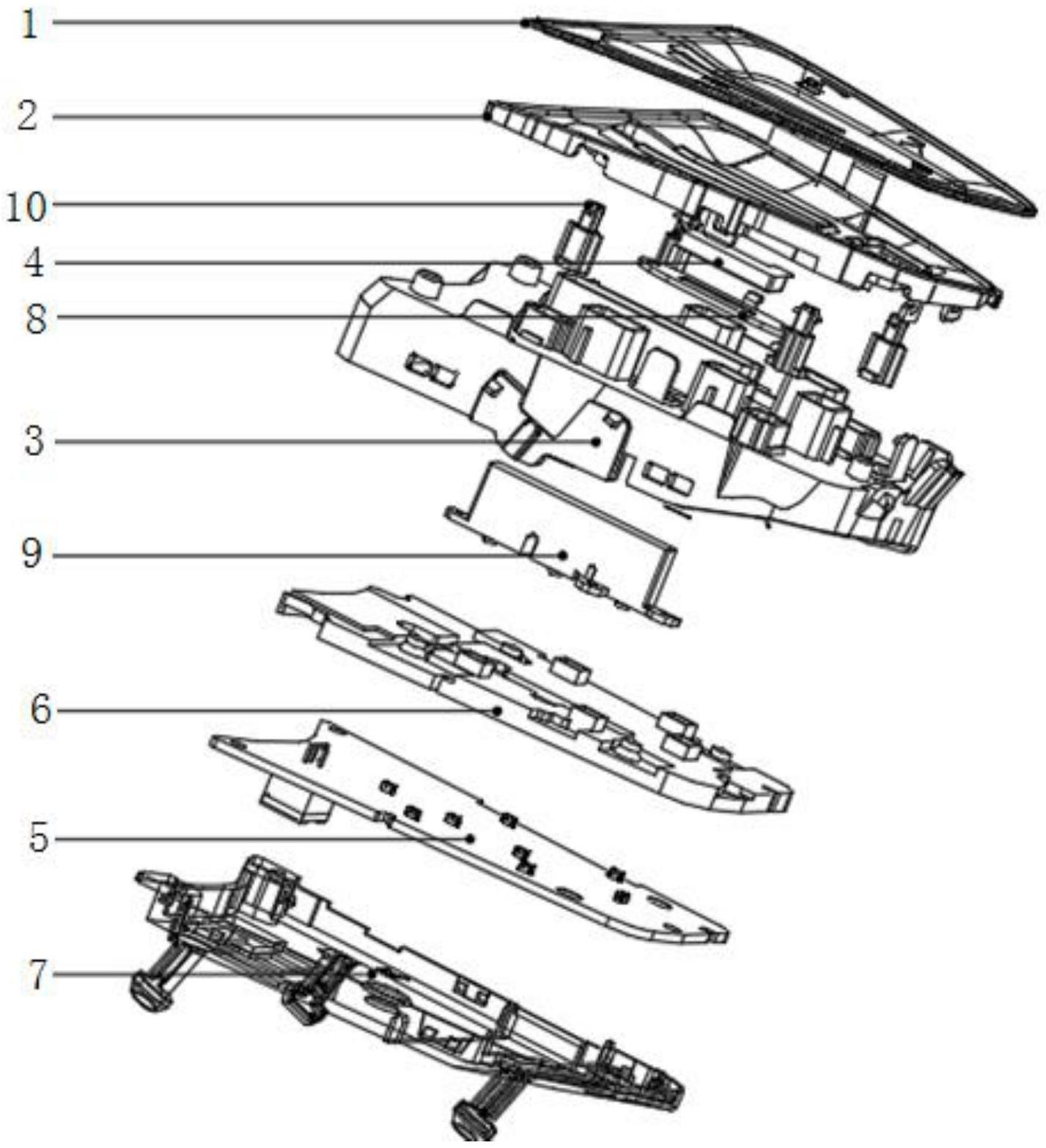 cn213082923u_触摸感应式方向盘按键结构