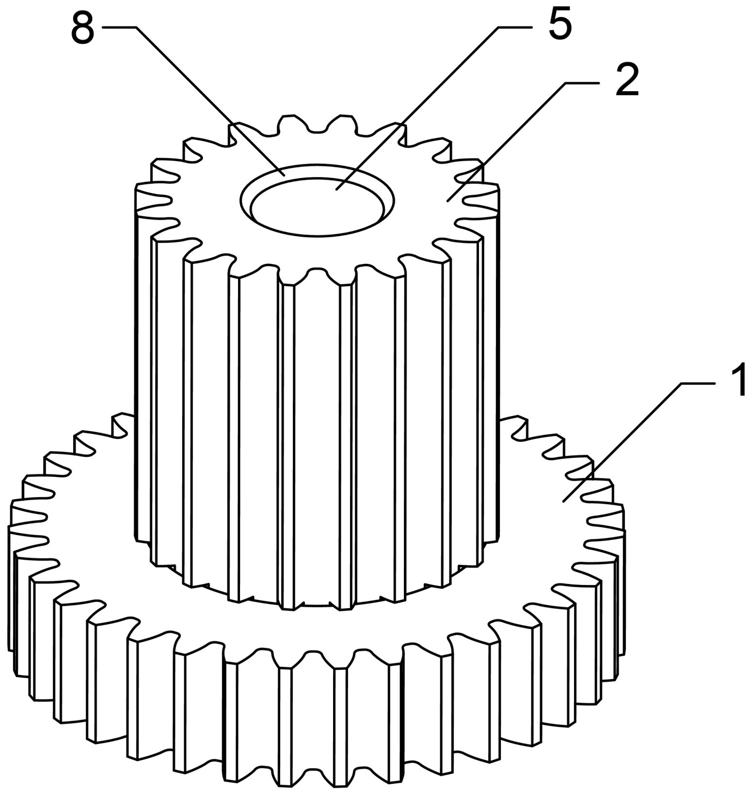 一种避开内孔收缩影响的双联齿轮结构