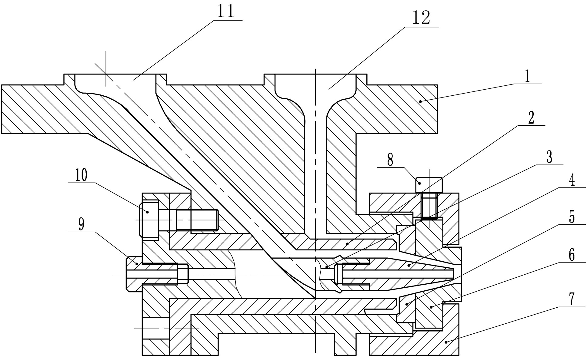 cn213092917u_一种双流道,双色电线挤出机头