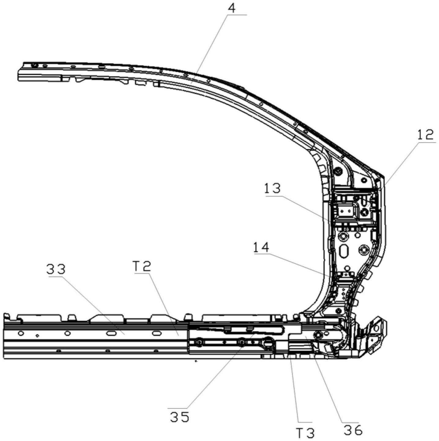 cn213199902u_一种a柱门槛加强结构及汽车