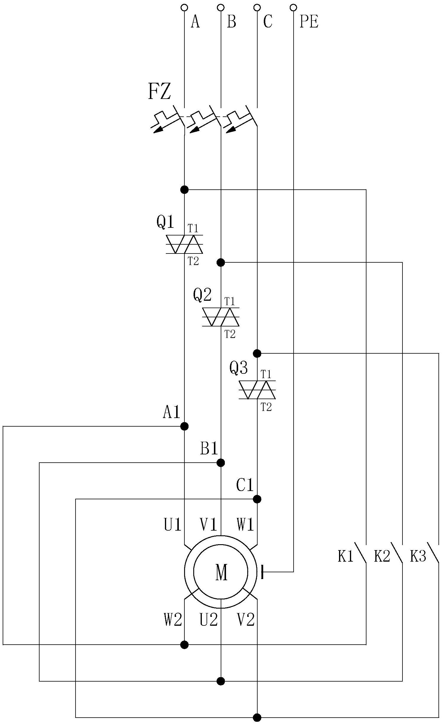 一种三相交流电机的启动电路