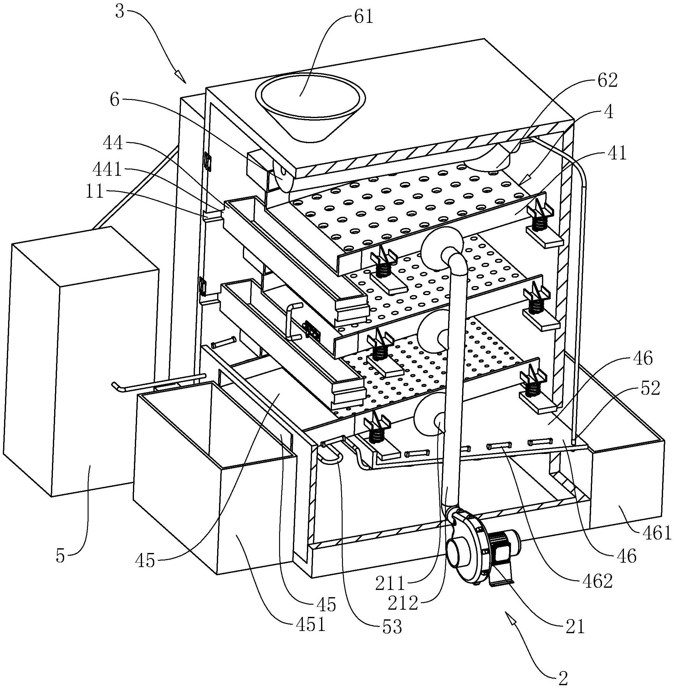 一种便于烘干物料的风筛式种子清选机