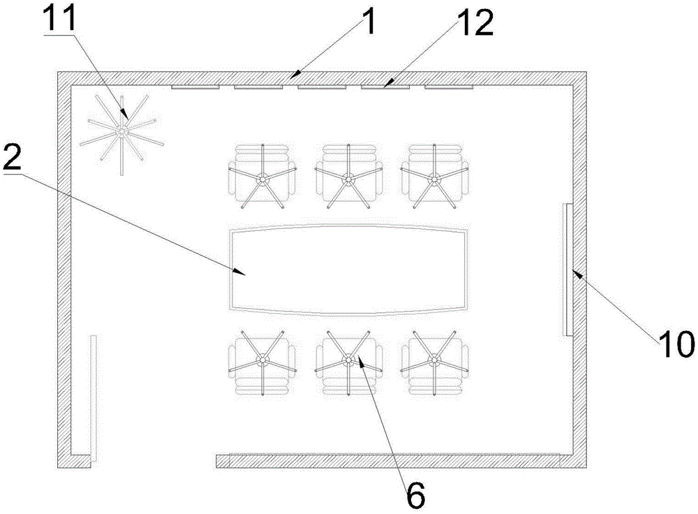 一种内部空间可调的一体式洽谈室